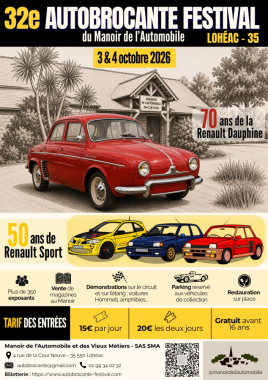 ADS Pallas à la 32ème Autobrocante - Festival de Lohéac (35) les 3 et 4 octobre 2026